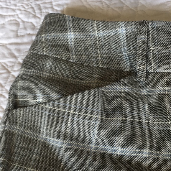 plaid lined stretch wool silk Talbots pants - Picture 3 of 7